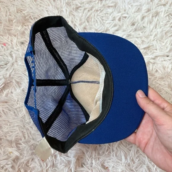 Walt Disney World Epcot Center Mesh Snapback Trucker Farmer Hat Cap 1980's Blue